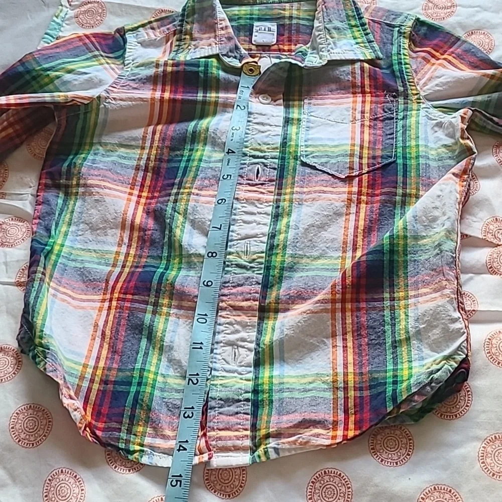 Gap boys plaid XS 4-5 100% cotton button-down shirt long sleeve